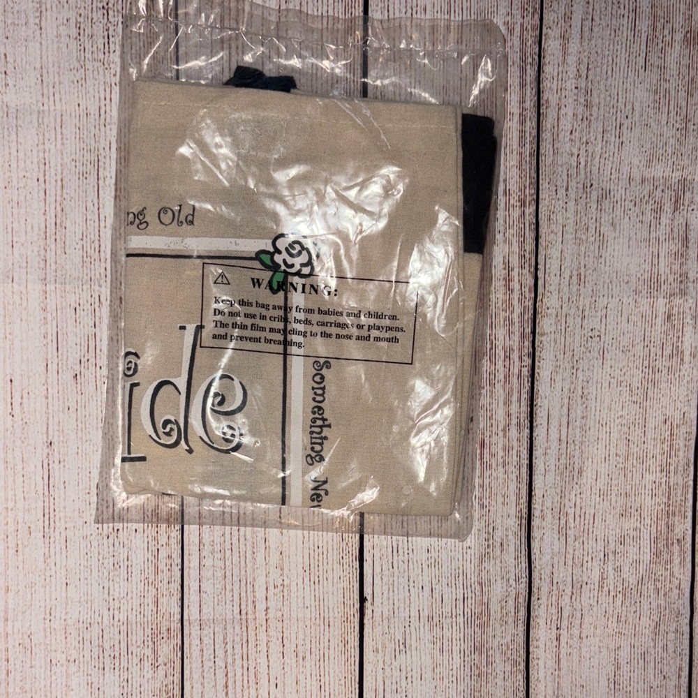 Beige and Black Bride Tote Bag